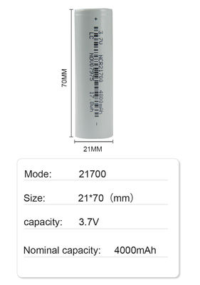 Baterai Senter Isi Ulang 21*70mm 21700 3.7 V Baterai Li Ion 4800mah