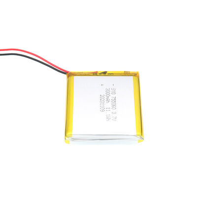 Paket Baterai Lithium Ion Polymer Isi Ulang Persegi 3.7 V 3000mAh 11.1Wh